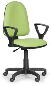 Pracovná stolička TORINO s podpierkami rúk, zelená