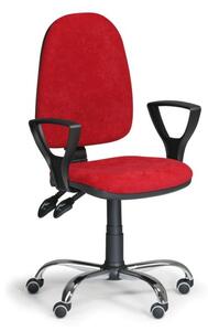 Kancelárska stolička TORINO s podpierkami rúk, asynchrónna mechanika, červená