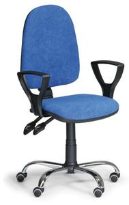 Kancelárska stolička TORINO s podpierkami rúk, asynchronní mechanika, modrá