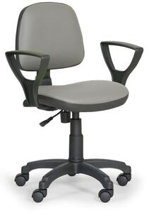 Pracovná stolička MILANO s podpierkami rúk - permanentný kontakt, sivá