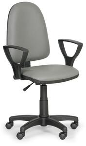 Pracovná stolička TORINO s podpierkami rúk, sivá