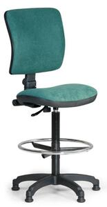 Zvýšená pracovná stolička MILANO II bez podpierok rúk, permanentný kontakt, klzáky, zelená