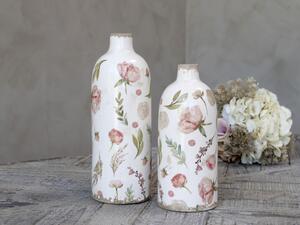 Keramická dekoračná váza s kvetmi Floral Étel - Ø 11*26cm - Chic Antique