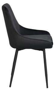 Čierne zamatové jedálenské stoličky v súprave 2 ks Sierra - Rowico