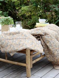 Latté bavlnený prehoz s kvetinovým motívom Quilt Flower - 130*180 cm - Chic Antique