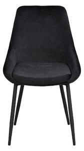 Čierne zamatové jedálenské stoličky v súprave 2 ks Sierra - Rowico