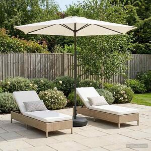 Maison Exclusive – Záhradný slnečník s podstavcom, 270 x 270 cm, polyester, štvorcový, krémová farba