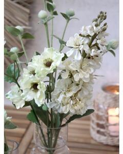 Dekorácia umelý krémový kvet Delphinium cream - 80 cm - Chic Antique