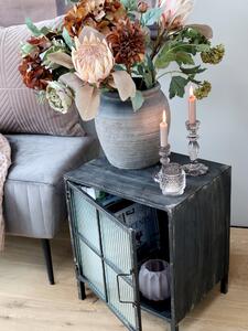 Dekorácia umelá zelená kvetina Ruže Rose dusty green - 75 cm - Chic Antique