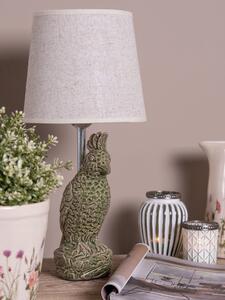 Stolová lampa s papagájom a béžovým tienidlom Parrot - Ø 18*38 cm E27/max 1*60W - Clayre & Eef