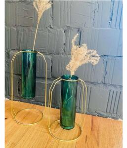 KONDELA Vázy, set 2 ks, smaragdová/zlatá, ROSEIN TYP 1