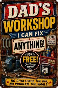Plechová ceduľa Dads Workshop - Plechová tabuľa