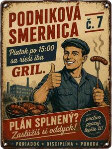 Plechová ceduľa Podniková smernica č.7 - Plechová tabuľa