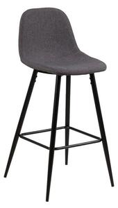 Sivá barová stolička s kovovou podnožou Actona Wilma