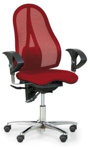 Zdravotná balančná kancelárska stolička EXETER NET, červená