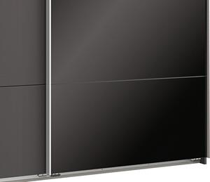 Šatníková skriňa Easy Plus, 225 cm, grafit/čierne sklo