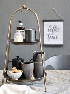 Bronzový antik dekoračný kovový etažér Trays - Ø30*55cm - Chic Antique