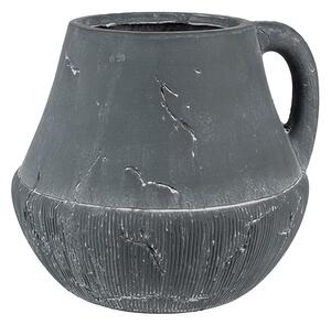 Tmavosivý dekoratívny obal na kvetináč Édith M - 19*19*17 cm - Clayre & Eef