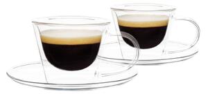 Termo poháre, set 2 ks, šálka na espresso s podšálkami, 80 ml, HOTCOOL TYP 4