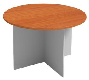 Rokovací stôl s guľatou doskou PRIMO FLEXI, priemer 1200 mm, sivá / čerešňa