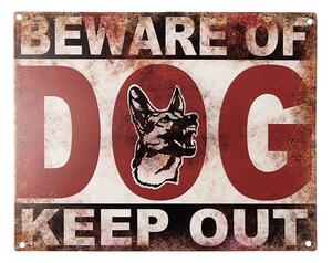 Nástenná kovová ceduľa Beware of dog - 25*1*20 cm - Clayre & Eef