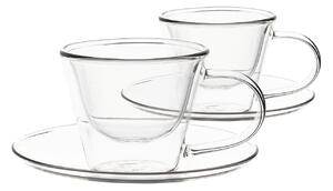 KONDELA Termo poháre, set 2 ks, šálka na espresso s podšálkami, 80 ml, HOTCOOL TYP 4