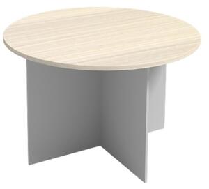 Rokovací stôl s guľatou doskou PRIMO FLEXI, priemer 1200 mm, sivá / breza
