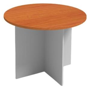 Rokovací stôl s guľatou doskou PRIMO FLEXI, priemer 1000 mm, sivá / čerešňa