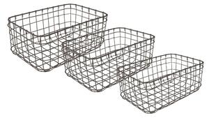 Set 3ks drôtených ozdobných košíkov - 30*20*14 / 26*16*12 / 22*12*10 cm - Clayre & Eef