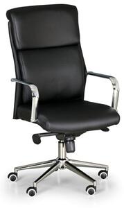 Kožená Kancelárska stolička VIRO, čierna
