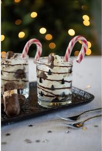 Pohárik na pitie s čiernymi stromčekmi Black&White X-Mas - Ø 7*9 cm / 230 ml - Clayre & Eef