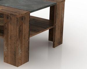 Konferenčný stolík Pico, tmavý betón/vintage optika dreva