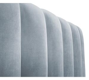 Svetlomodrá čalúnená dvojlôžková posteľ s úložným priestorom s roštom 200x200 cm Kelp - Micadoni Home