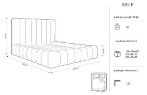 Svetlomodrá čalúnená dvojlôžková posteľ s úložným priestorom s roštom 180x200 cm Kelp – Micadoni Home