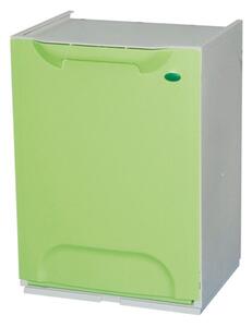 Plastový odpadkový kôš na triedenie odpadu, zelená, 1x 14 l