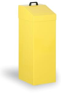 Kovový odpadkový kôš na triedený odpad, 100 l, žltý