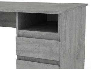 Písací stôl so 3 zásuvkami Carlos, šedý beton