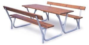 Vonkajší stôl s lavicami a operadlami, 1800 mm