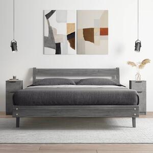 Komody 2 ks betónové sivé 30x30x70 cm spracované drevo