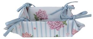 Bavlnený košík na pečivo s kvety hortenzie Vintage Grace - 35*35*8cm - Clayre & Eef