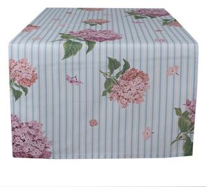 Bavlnený behúň s kvety hortenzie Vintage Grace - 50*140cm - Clayre & Eef