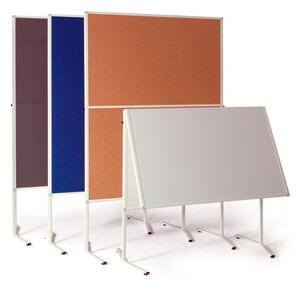 Informačná a moderačná tabuľa, 1200 x 1500 mm, korková, sklopná