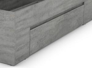 Posteľ so zásuvkami Carlos 140x200, šedý beton
