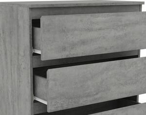Zásuvková komoda Carlos 753S, šedý beton, výška 80 cm