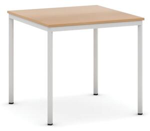 Jedálenský stôl, 800 x 800 mm, doska buk, podnož sv. sivá