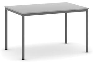 Jedálenský stôl, 1200 x 800 mm, doska sivá, podnož tm. sivá