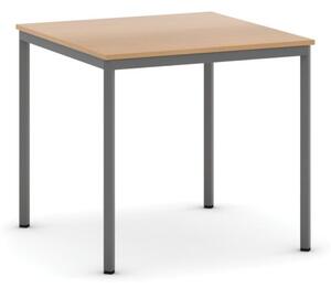 Jedálenský stôl, 800 x 800 mm, doska buk, podnož tm. sivá