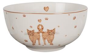 Porcelánová miska s mačičkami Kitty Cats - Ø 14*7cm/ 500ml - Clayre & Eef