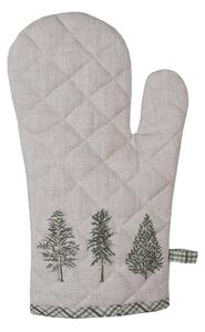 Béžová bavlnená chňapka - rukavice so stromčekmi Natural Pine Trees - 18*30 cm - Clayre & Eef