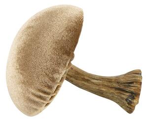 Zamatová dekorácia béžová huba Mushroom - 10*10*10cm - Mars & More